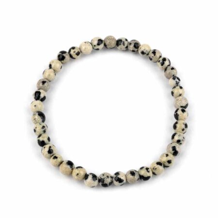 Dalmatiner Jaspis Ø 4,5 mm Kinder Kugel Edelstein Armband flexibel und dehnbar Edelsteine Heilsteine bei Wunderstein24