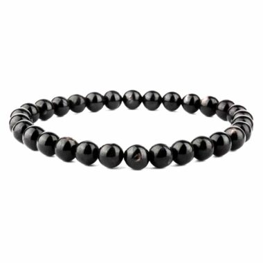 Hypersthen Ø 6 mm Kugel | Perlen Armband flexibel und dehnbar Edelsteine Heilsteine bei Wunderstein24