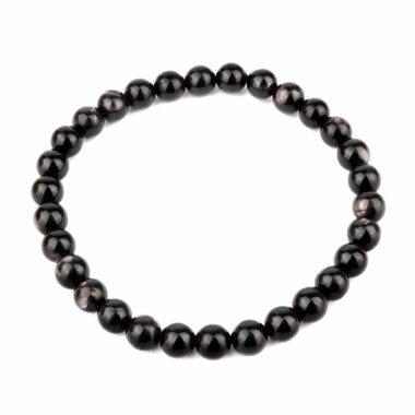 Hypersthen Ø 6 mm Kugel | Perlen Armband flexibel und dehnbar Edelsteine Heilsteine bei Wunderstein24
