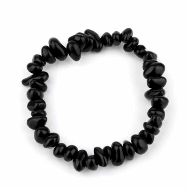 Obsidian schwarz Kinder Edelstein Armband flexibel und dehnbar Edelsteine Heilsteine bei Wunderstein24