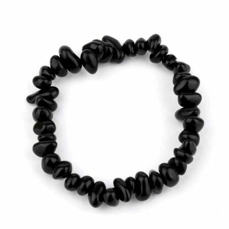 Obsidian schwarz Kinder Edelstein Armband flexibel und dehnbar Edelsteine Heilsteine bei Wunderstein24