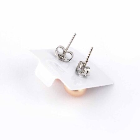 Perle aprikot | Süßwasser Ø ca. 8 mm Kugel Ohrstecker Paar versilbert Edelsteine Heilsteine bei Wunderstein24