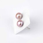 Perle rosa | Süßwasser Ø ca. 8 mm Kugel Ohrstecker Paar versilbert Edelsteine Heilsteine bei Wunderstein24