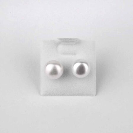Perle weiß | Süßwasser Ø ca. 8 mm Kugel Ohrstecker Paar versilbert Edelsteine Heilsteine bei Wunderstein24