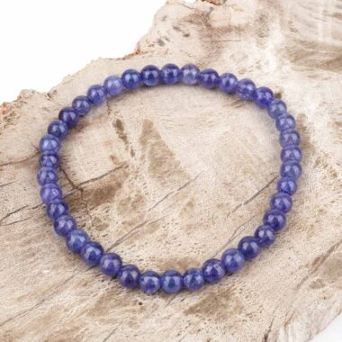 Tansanit Ø 5 mm Kugel Armband flexibel und dehnbar in bester Qualität und Farbe Edelsteine Heilsteine bei Wunderstein24
