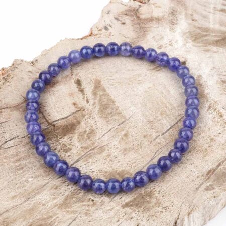 Tansanit Ø 5 mm Kugel Armband flexibel und dehnbar in bester Qualität und Farbe Edelsteine Heilsteine bei Wunderstein24