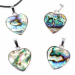Abalone Herz Anhänger Ø 33 mm mit silberner Öse Edelsteine Heilsteine bei Wunderstein24