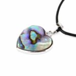 Abalone Herz Anhänger Ø 33 mm mit silberner Öse Edelsteine Heilsteine bei Wunderstein24