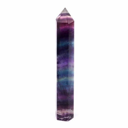 große Regenbogen Fluorit bunt Spitze Höhe 132 mm beste Qualität und Farbe Edelsteine Heilsteine bei Wunderstein24