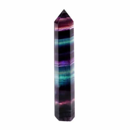 große Regenbogen Fluorit bunt Spitze Höhe 127 mm beste Qualität und Farbe Edelsteine Heilsteine bei Wunderstein24