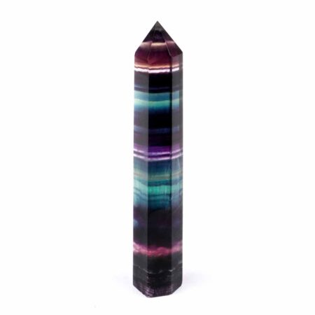 große Regenbogen Fluorit bunt Spitze Höhe 127 mm beste Qualität und Farbe Edelsteine Heilsteine bei Wunderstein24