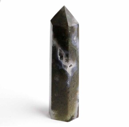 Moosachat Kristall | Spitze Höhe 98 mm aus Indien Edelsteine Heilsteine bei Wunderstein24