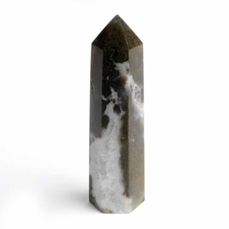 Moosachat Kristall | Spitze Höhe 98 mm aus Indien Edelsteine Heilsteine bei Wunderstein24