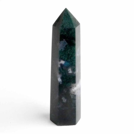 Moosachat Kristall | Spitze Höhe 97 mm aus Indien Edelsteine Heilsteine bei Wunderstein24
