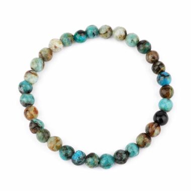 Opal blau Ø 6 mm Kugel | Perlen Armband flexibel und dehnbar Edelsteine Heilsteine bei Wunderstein24
