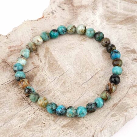 Opal blau Ø 6 mm Kugel | Perlen Armband flexibel und dehnbar Edelsteine Heilsteine bei Wunderstein24