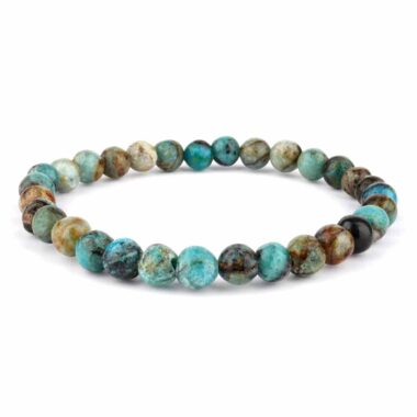 Opal blau Ø 6 mm Kugel | Perlen Armband flexibel und dehnbar Edelsteine Heilsteine bei Wunderstein24