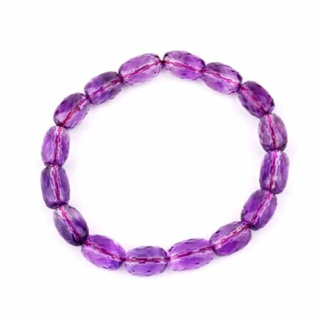 Selected Edition – Amethyst facettiertes Ø 13 x 8,5 mm Edelstein Armband flexibel Edelsteine Heilsteine bei Wunderstein24