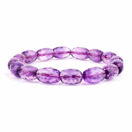 Selected Edition – Amethyst facettiertes Ø 13 x 8,5 mm Edelstein Armband flexibel Edelsteine Heilsteine bei Wunderstein24