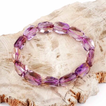 Selected Edition – Ametrin facettiertes Ø 15 x 11 mm Edelstein Armband flexibel Edelsteine Heilsteine bei Wunderstein24