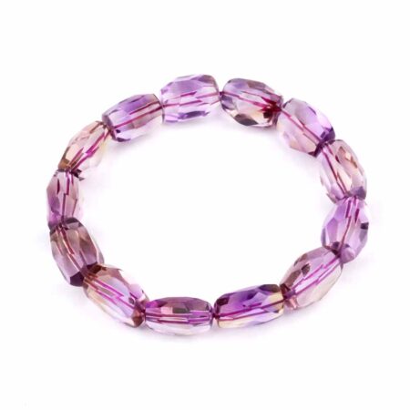 Selected Edition – Ametrin facettiertes Ø 15 x 11 mm Edelstein Armband flexibel Edelsteine Heilsteine bei Wunderstein24