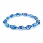 Selected Edition – Aquamarin facettiertes Ø 11 x 7,5 mm Edelstein Armband flexibel Edelsteine Heilsteine bei Wunderstein24
