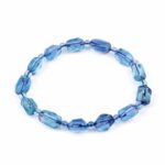 Selected Edition – Aquamarin facettiertes Ø 11 x 7,5 mm Edelstein Armband flexibel Edelsteine Heilsteine bei Wunderstein24