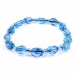 Selected Edition – Aquamarin facettiertes Ø 11 x 7,5 mm Edelstein Armband flexibel Edelsteine Heilsteine bei Wunderstein24