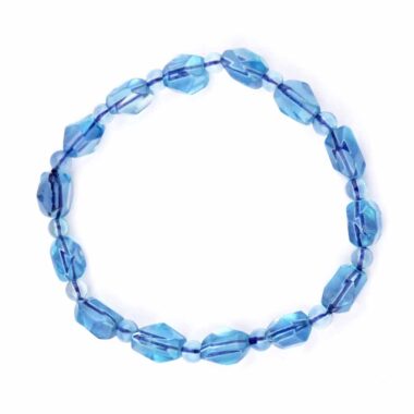 Selected Edition – Aquamarin facettiertes Ø 11 x 7,5 mm Edelstein Armband flexibel Edelsteine Heilsteine bei Wunderstein24