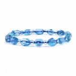 Selected Edition – Aquamarin facettiertes Ø 15 x 11 mm Edelstein Armband flexibel Edelsteine Heilsteine bei Wunderstein24