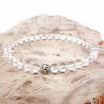 Selected Edition – Ø 6 mm 925 Sterling-Silber Perle & Ø 6 mm Bergkristall Armband Edelsteine Heilsteine bei Wunderstein24