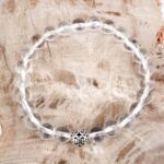 Selected Edition – Ø 8,5 mm 925 Sterling-Silber Perle & Ø 8 mm Bergkristall Armband Edelsteine Heilsteine bei Wunderstein24
