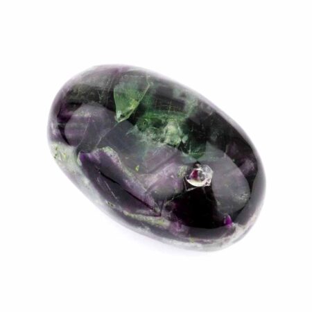 großer Fluorit Trommelstein Ø 82 mm handpoliert bunt & transparent Edelsteine Heilsteine bei Wunderstein24
