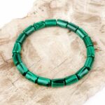 Malachit Ø 6 mm Zylinder Kugel | Perlen Armband flexibel und dehnbar Edelsteine Heilsteine bei Wunderstein24