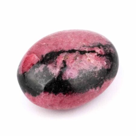 Rhodonit Handschmeichler aus Madagaskar in bester Farbe Ø 58 mm Edelsteine Heilsteine bei Wunderstein24