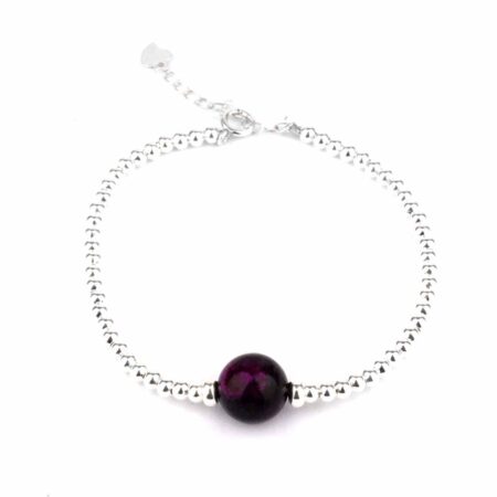 Selected Edition – Sugilith Perle Ø 10 mm & 925 Sterling-Silber Armband Edelsteine Heilsteine bei Wunderstein24