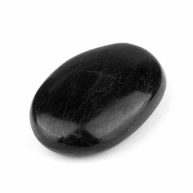 Turmalin | Schörl Handschmeichler | Massagesteinstein schwarz Ø 61 mm Edelsteine Heilsteine bei Wunderstein24