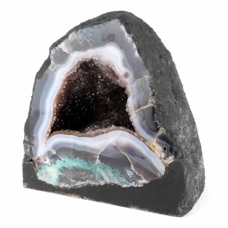 XXL Rauchquarz & Achat Druse A-Qualität Höhe 231 mm / 10420 g Geode Stufe Standfläche Edelsteine Heilsteine bei Wunderstein24
