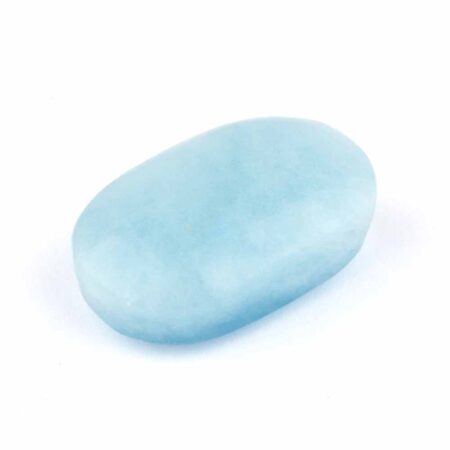 Aquamarin | Beryl Handschmeichler | Massagestein Ø 45 mm in bester Qualität und Farbe Edelsteine Heilsteine bei Wunderstein24