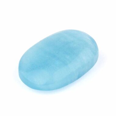 Aquamarin | Beryl Handschmeichler | Massagestein Ø 42 mm in bester Qualität und Farbe Edelsteine Heilsteine bei Wunderstein24