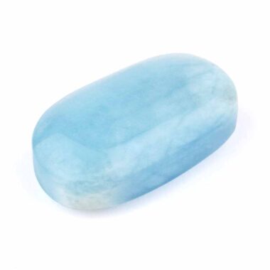 Aquamarin | Beryl Handschmeichler | Massagestein Ø 59 mm in bester Qualität und Farbe Edelsteine Heilsteine bei Wunderstein24