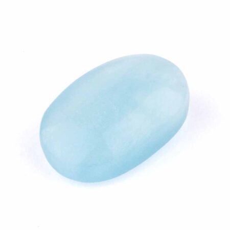 Aquamarin | Beryl Handschmeichler | Massagestein Ø 39 mm in bester Qualität und Farbe Edelsteine Heilsteine bei Wunderstein24