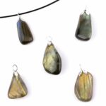 Moosachat Anhänger mit 925 Sterling-Silber Öse Edelsteine Heilsteine bei Wunderstein24