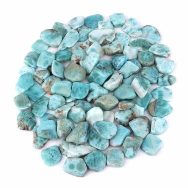 Larimar Trommelsteine Ø ca. 15 – 30 mm in sehr schöner Farbe Edelsteine Heilsteine bei Wunderstein24