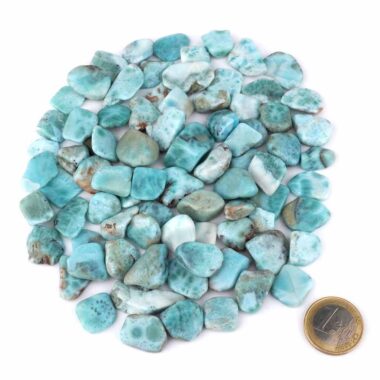 Larimar Trommelsteine Ø ca. 15 – 30 mm in sehr schöner Farbe Edelsteine Heilsteine bei Wunderstein24