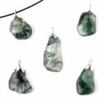 Moosachat Anhänger mit 925 Sterling-Silber Öse Edelsteine Heilsteine bei Wunderstein24
