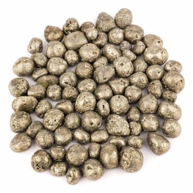 Pyrit Trommelsteine handpoliert Ø ca. 12 – 25 mm Edelsteine Heilsteine bei Wunderstein24