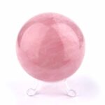 große Rosenquarz Kugel Ø 75 mm aus Madagaskar in sehr guter Qualität und Farbe Edelsteine Heilsteine bei Wunderstein24