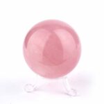große Rosenquarz Kugel Ø 60 mm aus Madagaskar in sehr guter Qualität und Farbe Edelsteine Heilsteine bei Wunderstein24