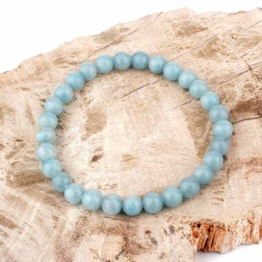 Trolleit blau Ø 6 mm Kugel | Perlen Armband flexibel und dehnbar Edelsteine Heilsteine bei Wunderstein24